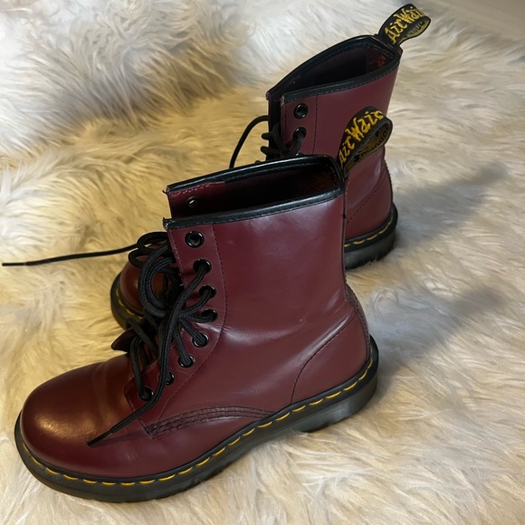 Dr Martens 1460 Lace up boots cherry red smooth leather - Picture 5 of 15